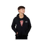 Sweat zipp  col rond et capuche von dutch slimane noir / blanc