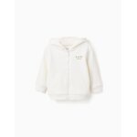 Sweat zipp� en coton � capuche cactus garden beige clair