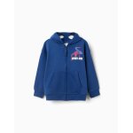 Sweat zipp� en coton � capuche et imprim� spider - man bleu fonc�