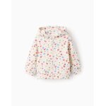 Sweat zippé en coton peigné À capuche À motif floral blanc Sweat zippé en coton peigné À capuche À motif floral blanc