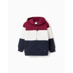 Sweat zippé en coton peigné À capuche rouge foncé Sweat zippé en coton peigné À capuche rouge foncé
