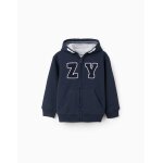 Sweat zippé en coton polyester peigné À capuche zy bleu foncé Sweat zippé en coton polyester peigné À capuche zy bleu foncé