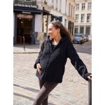 Sweat zipp en sherpa volutif avec protge bb envie de fraise noir