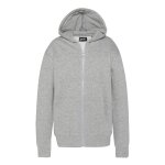 Sweatshirt uni zipp� � capuche gris chin�