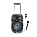 Systeme karaoke bluetooth avec roulettes, lumi�res et micro multicolore