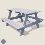 Table bois enfant avec insert parasol picnic gris