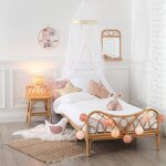 Table de chevet enfant en rotin - colette beige