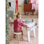 Table de dessin et briques de construction en bois fsc� blanc