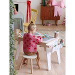 Table de dessin et briques de construction en bois fsc blanc