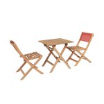 Table de jardin bistrot enfant bois d'acacia + 2 assises - elise terracotta