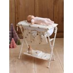 Table � langer 2 en 1 pour poupon en m�tal retro flower �cru