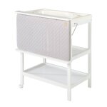 Table À langer avec baignoire 2en1 + matelas À langer déperlant blanc / gris argenté Table À langer avec baignoire 2en1 + matelas À langer déperlant blanc / gris argenté
