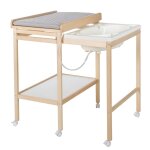 Table À langer avec baignoire coulissante + matelas À langer déperlant roba style bois naturel / gris ... Table À langer avec baignoire coulissante + matelas À langer déperlant roba style bois naturel / gris ...