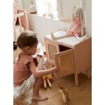 Table  langer cannage et bois fsc posie rose clair uni