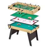 Table multi jeux 4 en 1 pour toute la famille - baby - foot - billard - ping pong - hockey marron