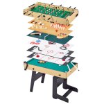 Table multi jeux pliable 16 en 1 baby - foot, ping pong, billard, bowling, palets, . . . marron