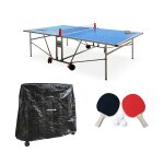 Table de ping pong outdoor, avec 2 raquettes et 3 balles, pour utilisation ext�rieure + housse en pvc ...