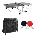 Table de ping pong outdoor, avec 2 raquettes et 3 balles, pour utilisation ext�rieure + housse en pvc ...