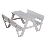 Table pique - nique en bois massif 4 places gris Table pique - nique en bois massif 4 places gris