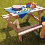 Table piquenique enfant bois trait� aurea marron