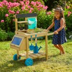 Table � rempoter mobile bois fsc� marron - bleu - noir