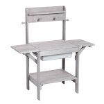 Table sable et eau en bois massif lasur gris