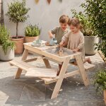 Table sable et eau en bois massif pique - nique pour 4 enfants bois naturel