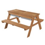 Table sable et eau en bois massif pique - nique pour 4 enfants teck