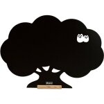 Tableau mural enfant pour �criture � la craie avec plumier en bois noir