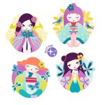 Tableau paillettes et strass onnanoko multicolore