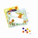 Tableaux de pompons chiens � caresser multicolore