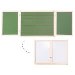 Tableau triptyque 3 faces craie et 2 magntiques vert / naturel