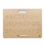 Tablette criture majuscules scripts montessori marron