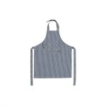 Tablier en coton bleu et blanc