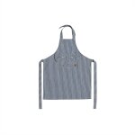 Tablier en coton bleu et blanc