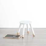 Tabouret enfant en bois - douceur blanc