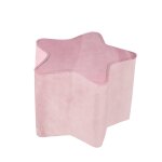 Tabouret pouf �toile en velours et bois lil sofa rose pastel