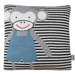 Taie de coussin en coton biologique gris, singe