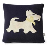Taie de coussin en coton biologique noir, chien