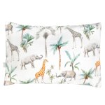 Taie d'oreiller en coton r�versible safari vert de gris