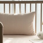 Taie d'oreiller percale de coton bio ray� ray� peach