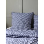 Taie d'oreiller percale de coton vichy vichy marine