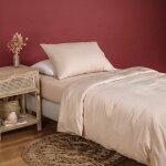 Taie d'oreiller pur coton bio rose nude