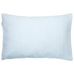 Taie d'oreiller unie en coton nid d'abeille bleu