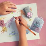 Taille - crayon avec r�servoir - meow gris