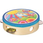 Tambourin flower power bleu