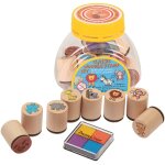 Tampons encreurs animaux avec coussins d'encre multicolore