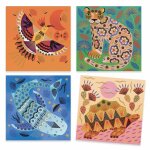 Tampons motifs et pelages animaux multicolore