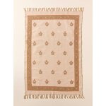Tapis agathe en coton brod� - grand mod�le imprim� fleurs