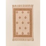 Tapis agathe en coton brod� - petit mod�le imprim� fleurs